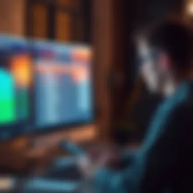 A person analyzing credit scores on a computer screen