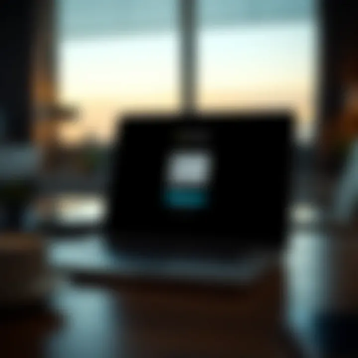 Secure online banking login on a laptop