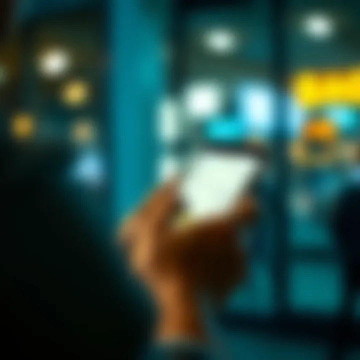 Person using a smartphone to deposit a check