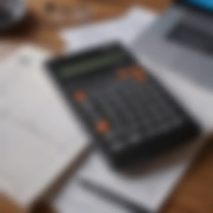 Calculator and notepad representing financial planning