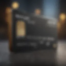 A close-up view of a credit card showcasing its features.