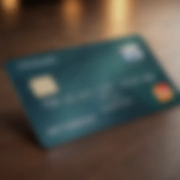 A close-up of a credit card highlighting its rewards program features