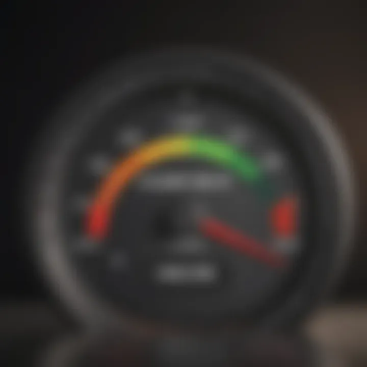 A visual representation of a credit score meter, illustrating the impact of responsible credit usage.