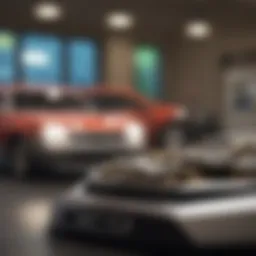 Visual comparison of credit union and dealership financing options.