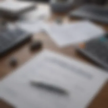 A close-up of mortgage documents and a calculator on a table