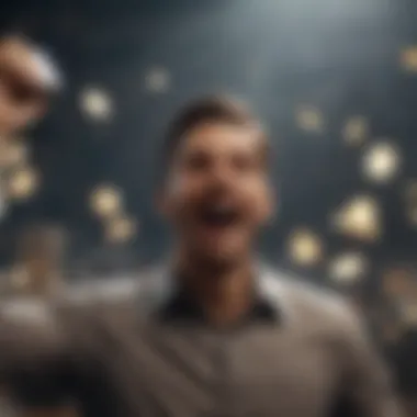 Celebrating Financial Success A person celebrating financial victories after resolving disputes