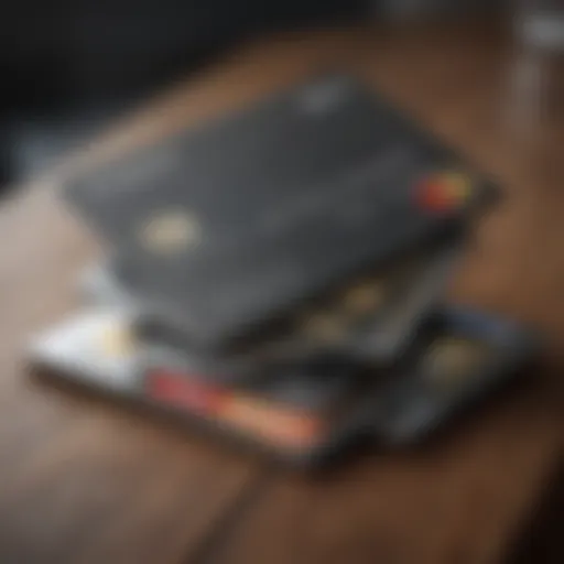 Overview of premium credit cards on a table