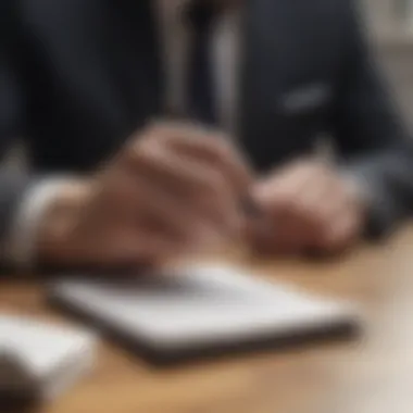 A person analyzing financial goals with a notepad