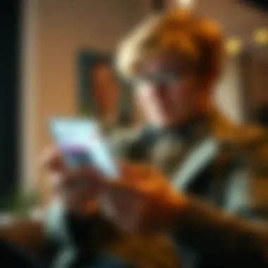 Person reviewing financial options on a smartphone