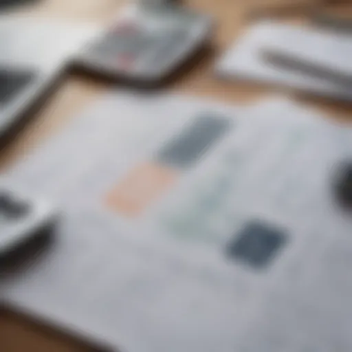 Close-up of a calculator and financial documents representing budgeting