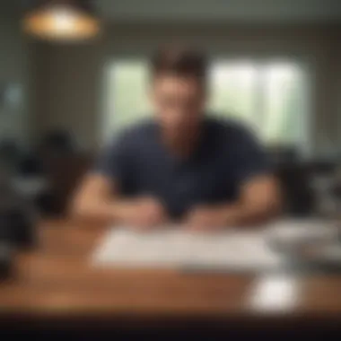 Reviewing Loan Options A person reviewing loan options at a desk