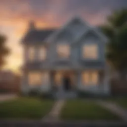 Illustration of a house with a no down payment symbol