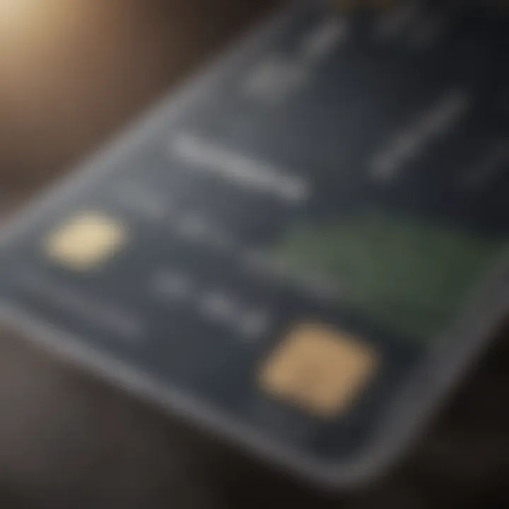 Close-up of a credit card highlighting its rewards features and travel benefits.