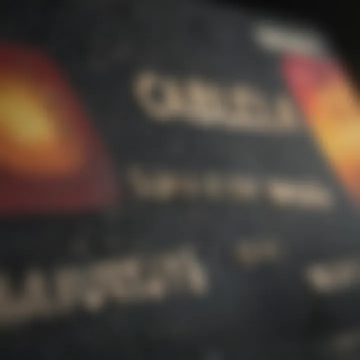 Close-up of credit card with Cabela's branding.