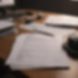 Business registration forms and documents laid out on a desk