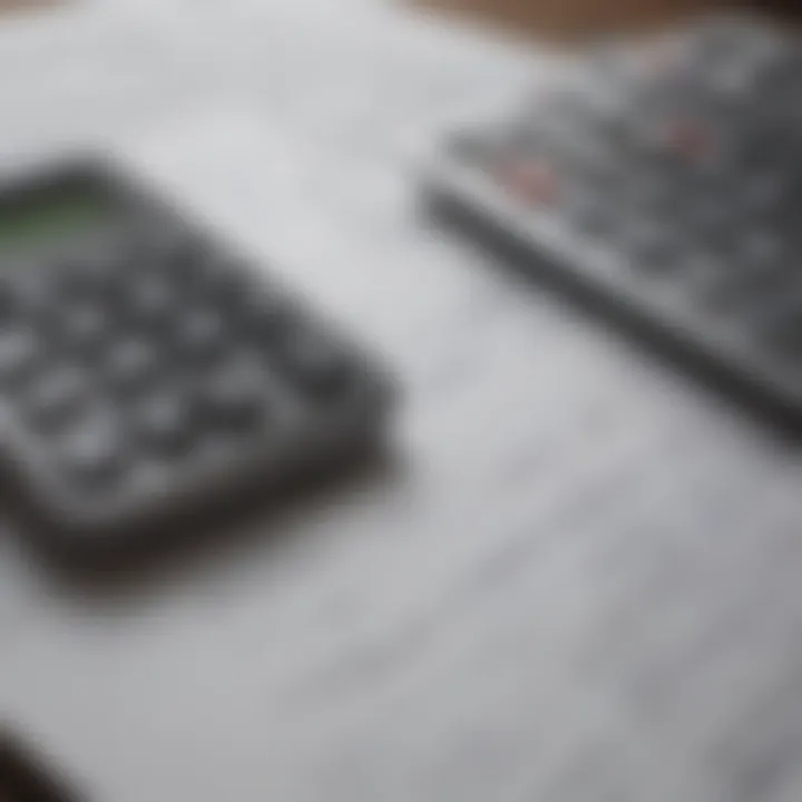 A close-up of a calculator and financial documents.