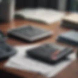 A calculator and tax documents on a desk, representing financial adjustments