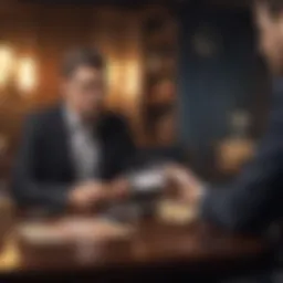Illustration depicting a negotiation scenario focused on credit card payments