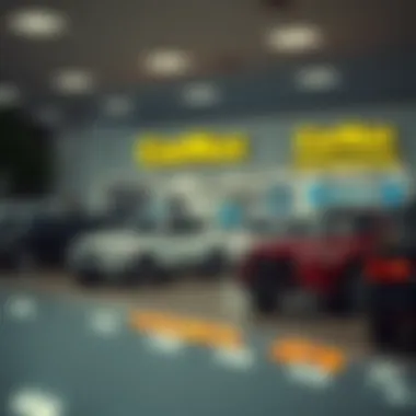 A CarMax dealership showcasing various vehicles