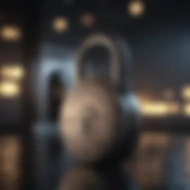 Lock Representing Financial Data Security A lock symbolizing data security