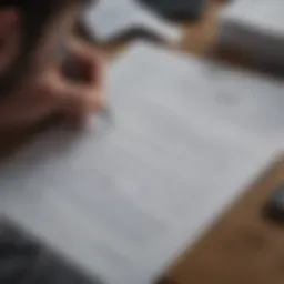 A person reviewing documents related to unemployment claims