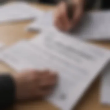 A person examining paperwork for unemployment benefits