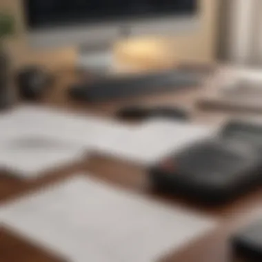 Negotiating Credit Terms A serene desk setup showcasing a laptop and documents related to credit negotiations.