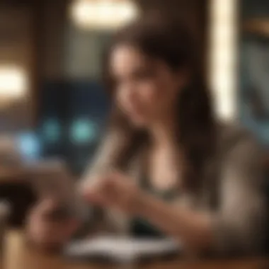 Exploring Account Options An individual reviewing account options on a digital device