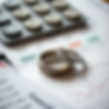 Financial Considerations for Wedding Ring Purchase Close-up of financial documents and a wedding ring