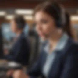 A professional customer service representative on a call