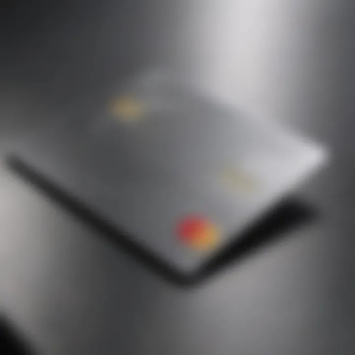 An elegant display of the Quicksilver MasterCard showcasing its sleek design and distinctive logo.