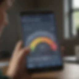 A person analyzing their credit report to understand their financial standing.