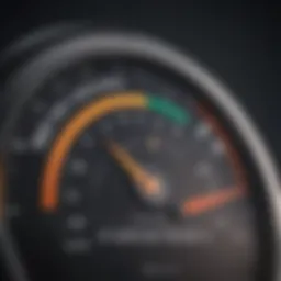 An abstract representation of a credit score gauge indicating creditworthiness.