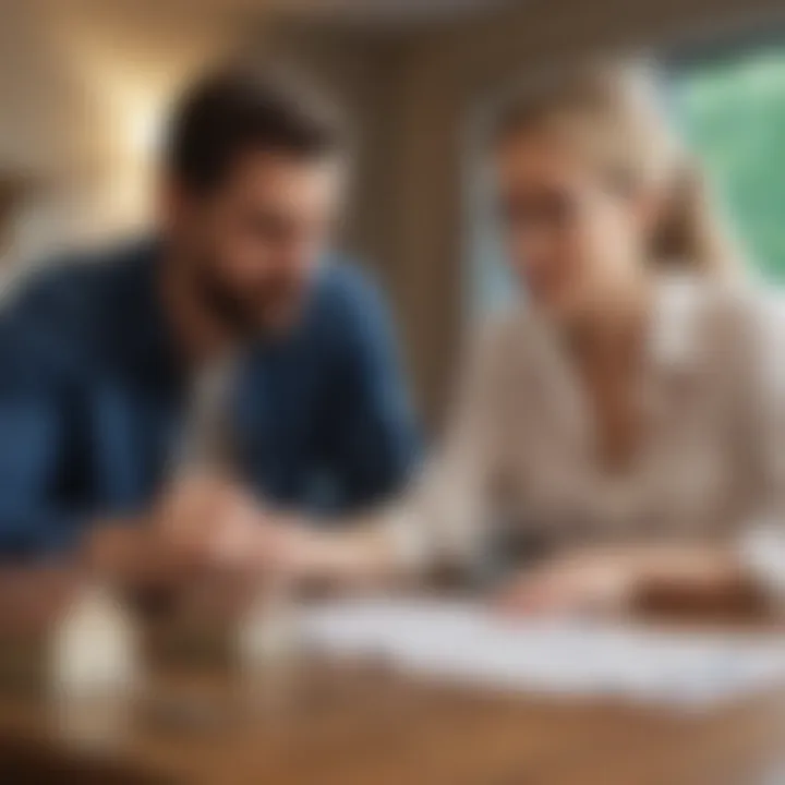 A couple reviewing mortgage options at a table