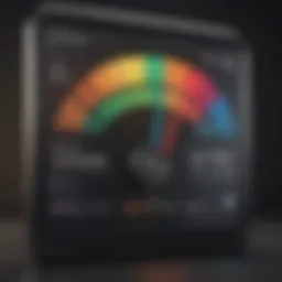 A visual representation of a credit score scale