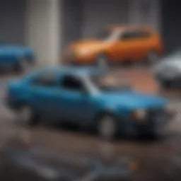 A detailed view of a second-hand car highlighting its features