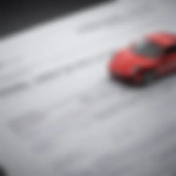 Close-up view of a financial document with pre-approval details for a car loan