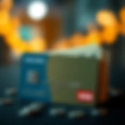 Illustration of a Visa card with funds represented graphically