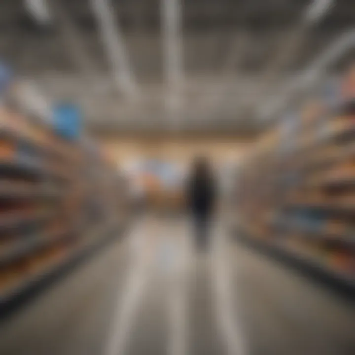 Customer shopping at Walmart with Affirm advertising in the background