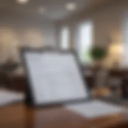 A person reviewing their credit report in a serene office setting