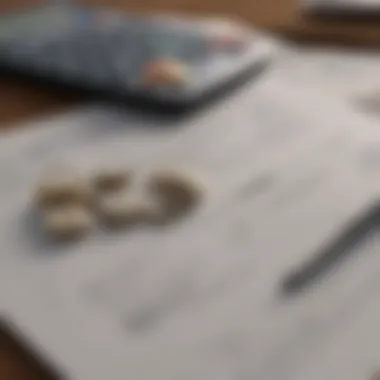 Interest Rate Assessment A calculator and financial documents indicating interest rate evaluation