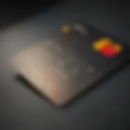 A close-up view of a secured credit card with a modern design
